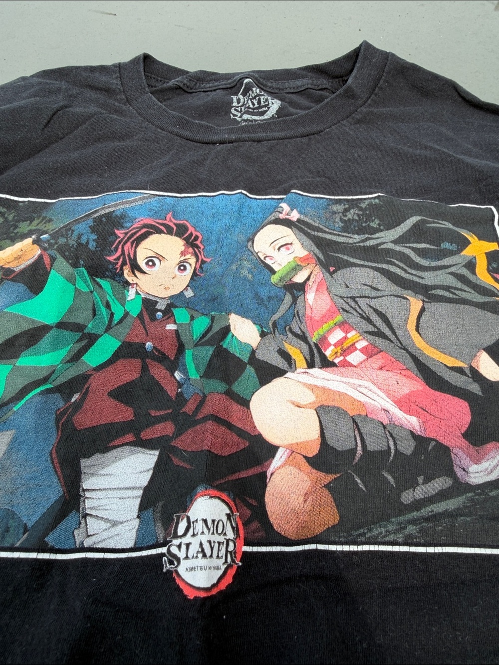 Men's Black Short-Sleeve Anime Graphic Tee - Demon Slayer Design